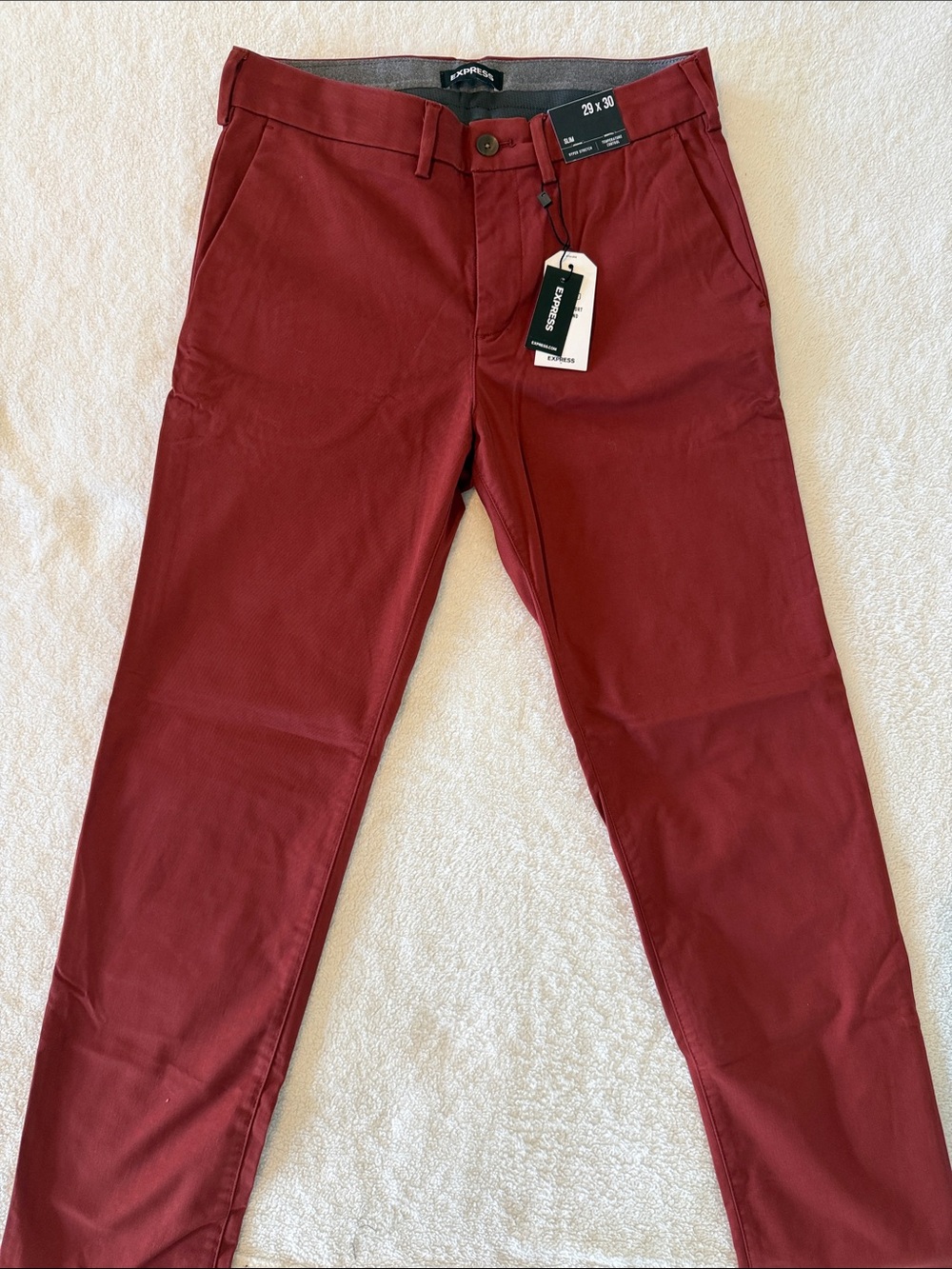 Express Men’s Chino Pants in Burgundy Red